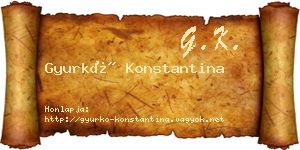 Gyurkó Konstantina névjegykártya